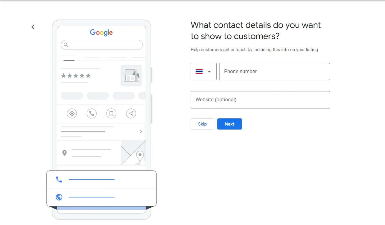 GMB business contact