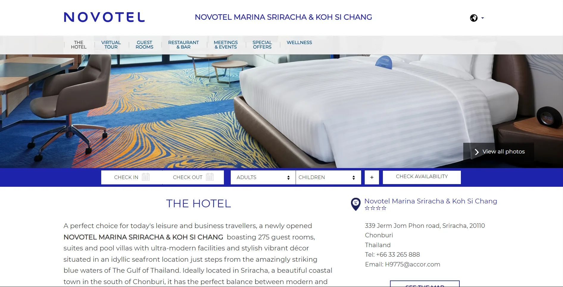 Novotel Sriracha website
